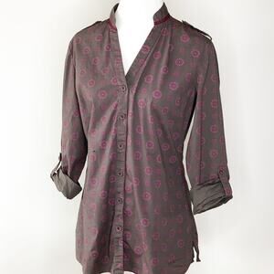 LOLE Button Front Top Mandarin Collar 10
